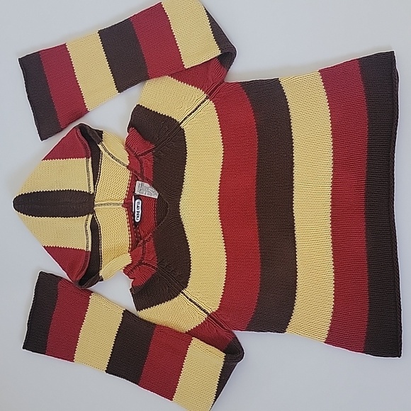 Next Era Juniors XL Striped Knitted V Neck Boho Hoodie Sweater - Picture 9 of 11